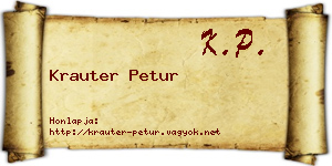 Krauter Petur névjegykártya
